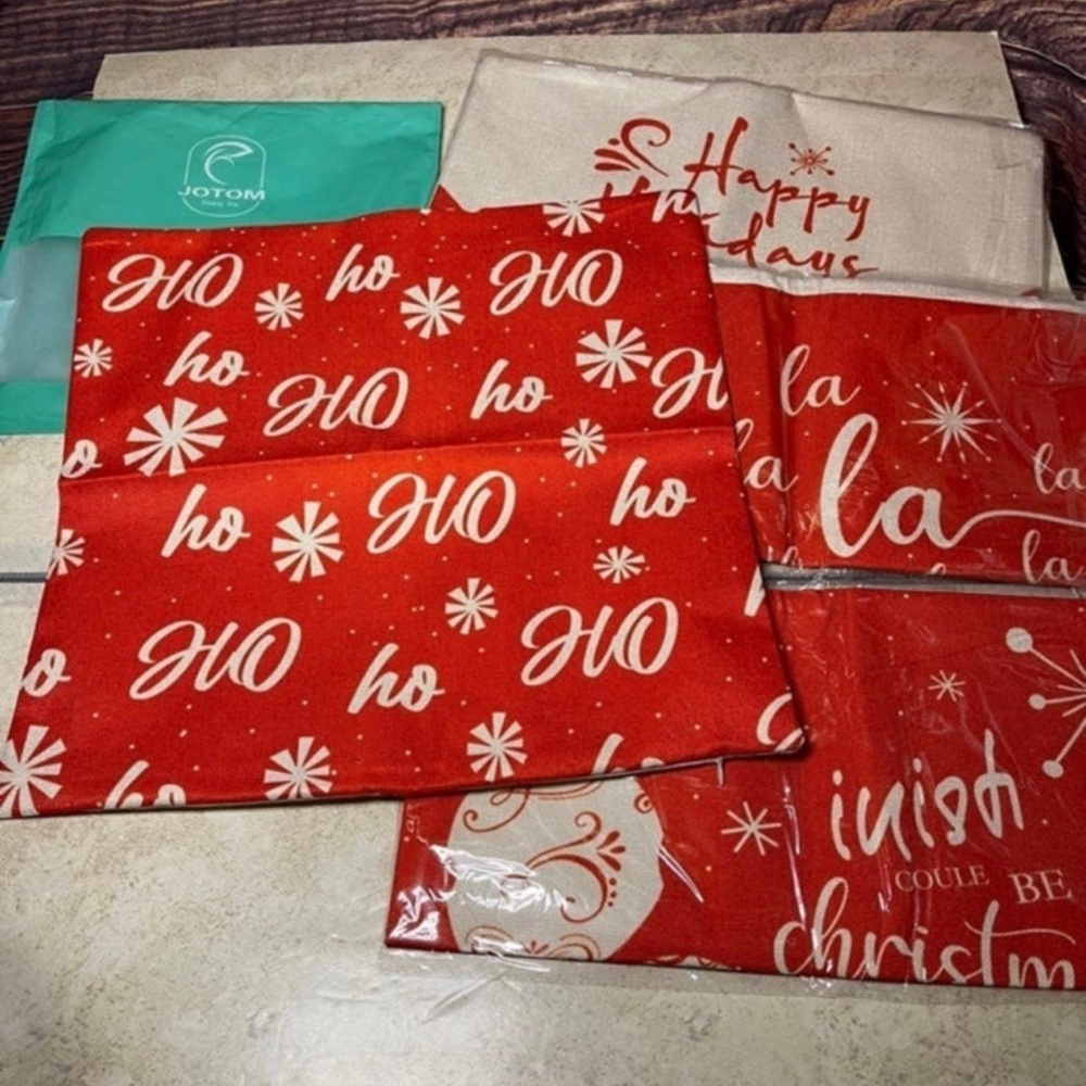 Christmas Print Set Of Four Throw Pillow Covers 17x17